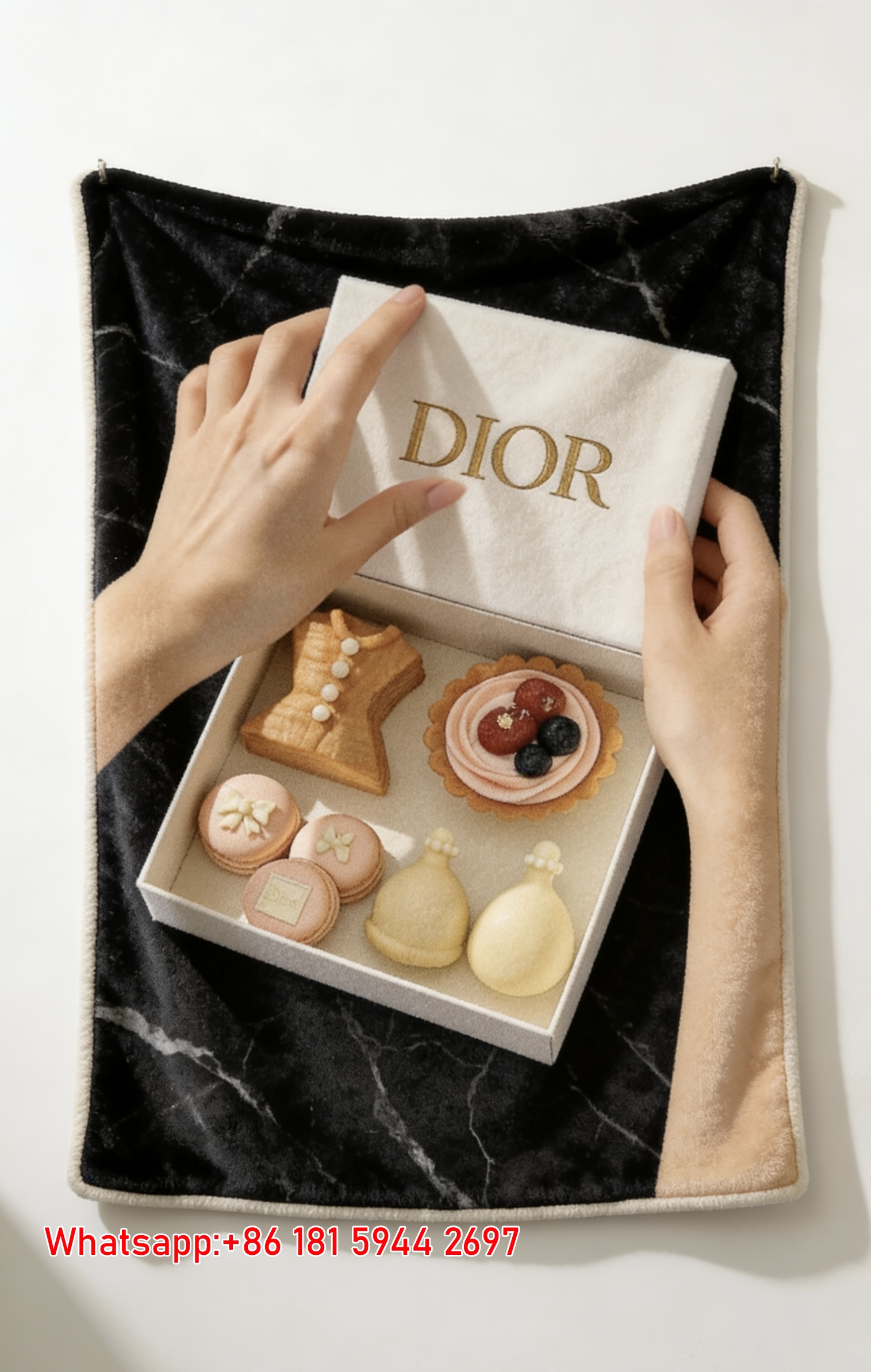 Dior Pastry Inspired Flannel Sofa Throw Blanket D276